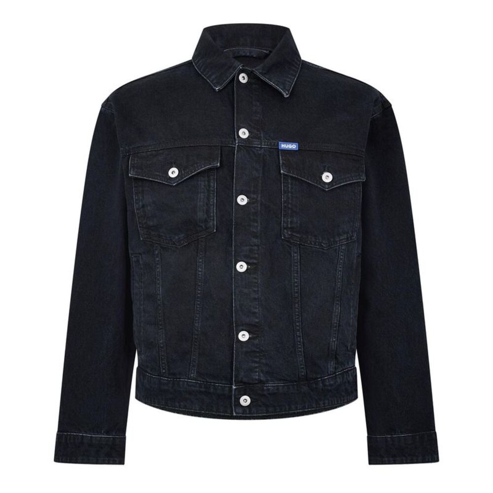 Hugo Mens Dex Denim Chest Pocket Slim Trucker Jacket / Dark Blue